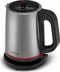 Homend Royaltea 1750H Inox Siyah 1800 W Cam Demlikli Çay Makinesi
