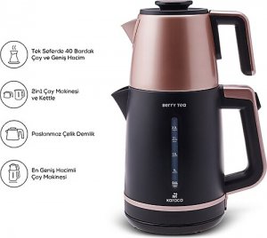 Karaca Berry Tea XL 2in1 1700 W Roseberry Çelik Çay Makinesi