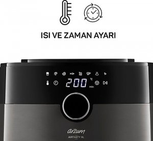 Arzum AR2074-G Airtasty XL Air Fryer 6 lt Gümüş Yağsız Fritöz