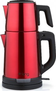 King KCM331 TeaPro Kırmızı 1800 W Çelik Çay Makinesi