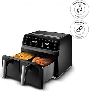 Karaca Multifry XXXL Dijital Twin İki Hazneli Airfryer 4+4 lt Yağsız Fritöz