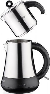 Korkmaz Hasbahçe A851-01 1600 W Siyah Satin Çelik Çay Makinesi