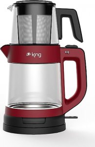 King KCM330 TeaPro 1800 W Kırmızı Cam Çay Makinesi