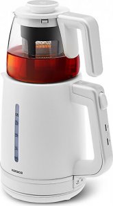 Karaca Tea Grande XL Pearl White 1700 W Cam Demlikli Çay Makinesi