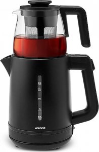 Karaca Tea Grande XL Shiny Black 1700 W Cam Demlikli Çay Makinesi