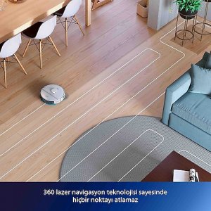 Philips HomeRun 2000 Serisi XU2100/20 Beyaz Çöp İstasyonlu Akıllı Robot Süpürge