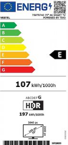 Vestel 75UT9740 4K Ultra HD 75