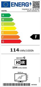 Vestel 70QG9840 4K Ultra HD 70'' 178 Ekran Uydu Alıcılı Google Smart QLED TV