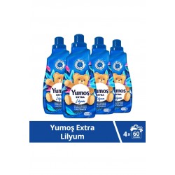 Yumoş Extra Konsantre Çamaşır Yumuşatıcısı Lilyum 1440 ml 60 Yıkama 4 Adet
